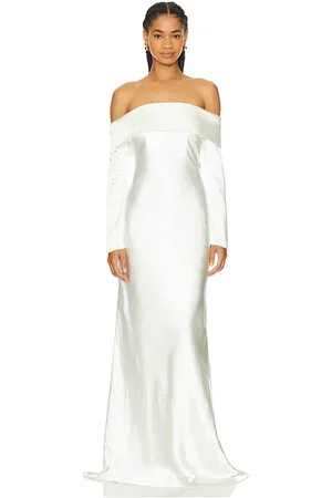 Misha Bianca Off Shoulder Long Sleeve Gown