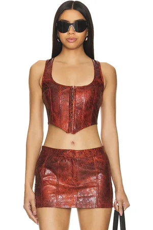superdown Juno Faux Leather Top