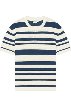 Bound Stripe Heavy Knit Crochet Tee
