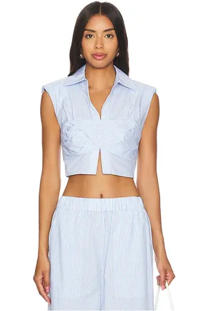 Simkhai Emie Cropped Box Sleeve Top