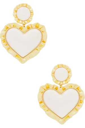 Lele Sadoughi Heart Ruffle Drop Earrings