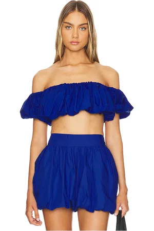 Susana Monaco Puff Sleeve Crop Top