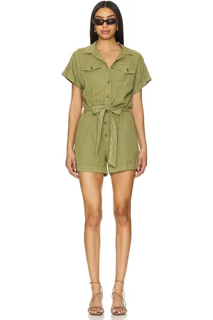 Bella Dahl Searose Rolled Sleeve Romper With Belt