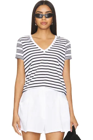 Goldie Estelle Mix Stripe V Neck Boy Tee