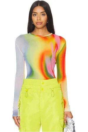 MONSE Rainbow Heatwave Mesh Top