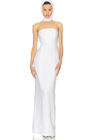 Helsa Linen Strapless Maxi Dress