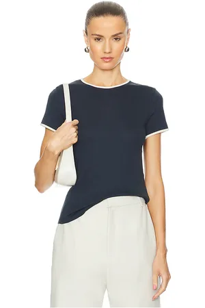 Vince Tipped Short Sleeve Crew
