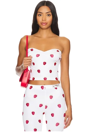 Fiorucci Raspberry Print Bustier Top