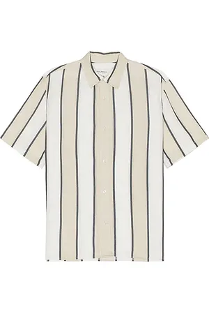 CLUB MONACO Short Sleeve Cabana Stripe Shirt