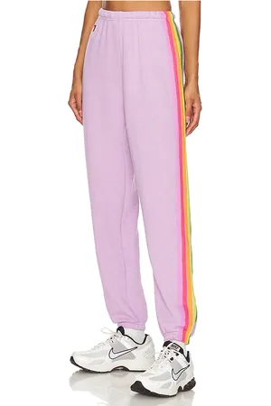AVIATOR NATION 5 Stripe Sweatpant Mauve/pink Green