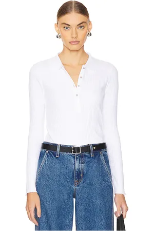 Goldie Estelle Long Sleeve Lettuce Hem Henley Top