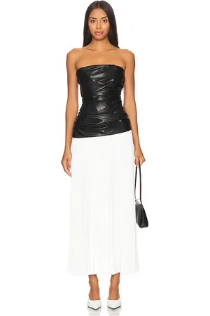 Simkhai Arie Faux Leather Bustier Midi Dress