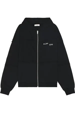 FLÂNEUR Cut And Sew Zip Up Hoodie