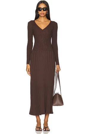 SOVERE Laced Long Sleeve Midi Dress