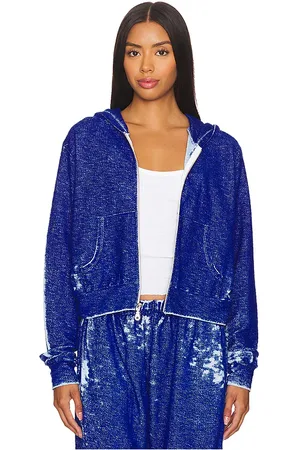 Michael Lauren Bowman Burnout Loop Terry Crop Zip Up Jacket