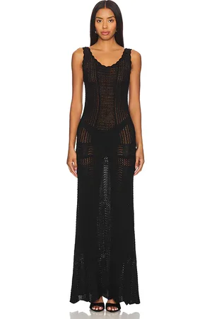 Norma Kamali Scoop Neck Tank Crochet Dress