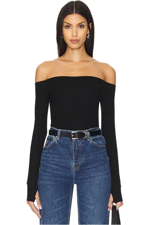 Michael Lauren Lanny Off Shoulder Long Sleeve Top Double Layered Top