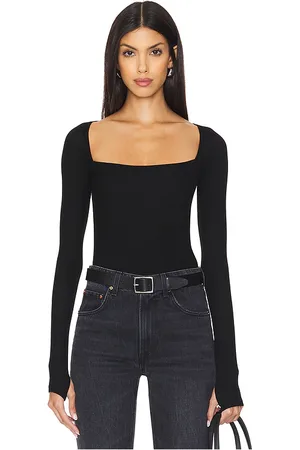Michael Lauren Kaleb Long Sleeve W/ Square Neckline Double Layered Top