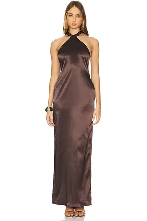 Khanums Satin Halter Maxi Dress
