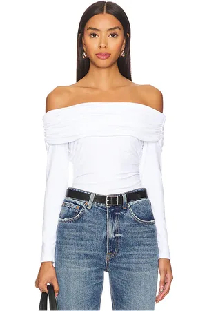Susana Monaco Off The Shoulder Gathered Long Sleeve Top