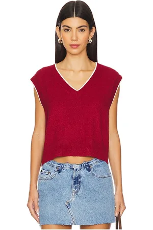 MONROW Boucle Knit V Neck Sweater Vest