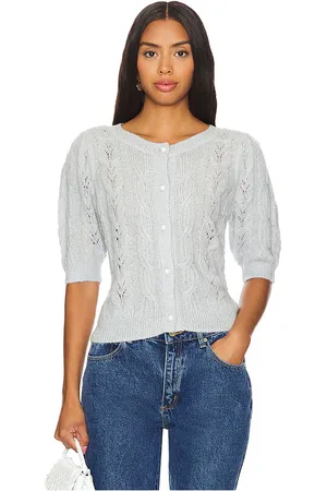 525 America Lacey Puff Sleeve Crew Cardi