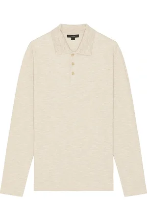 Vince Sun Faded Thermal Long Sleeve Polo