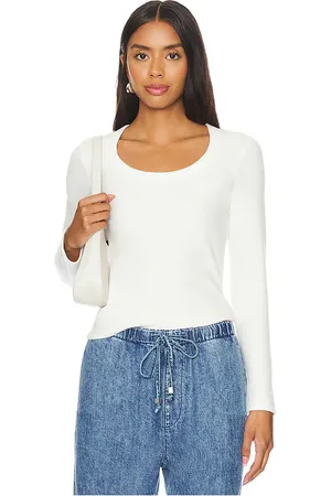 LnA Crown Waffle Scoop Long Sleeve Top