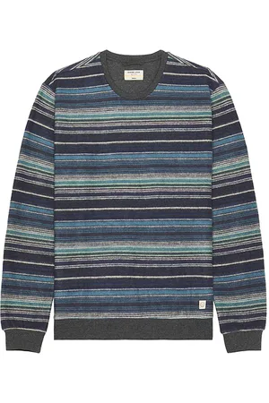 Marine Signature Fleece Out Stripe Crewneck Sweatshirt