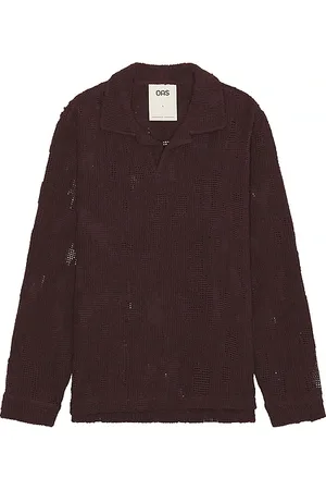 Oas Grot Crochet Long Sleeve Polo