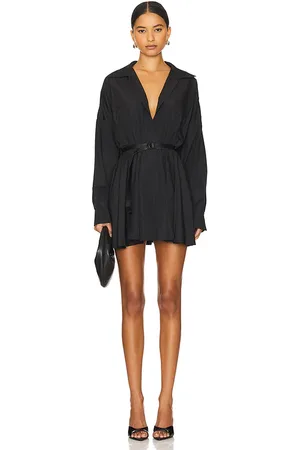 Norma Kamali Oversized Shirt Flared Mini Dress