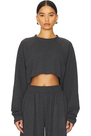 Norma Kamali Oversized Raglan Sleeve Cropped Top