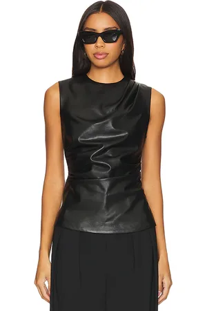 Simkhai Wynter Faux Leather Draped Top