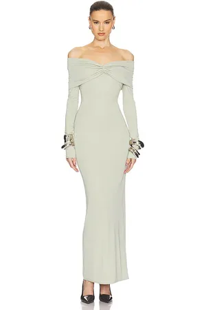 Helsa Matte Jersey Off Shoulder Maxi Dress