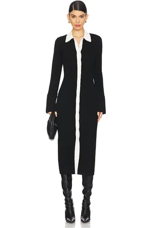 AUTUMN CASHMERE Long Sleeve Two Tone Polo Dress