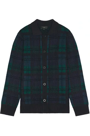 Vince Plaid Button Down Sweater