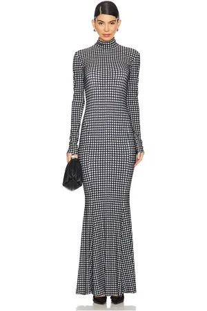 Norma Kamali Long Sleeve Turtleneck Fishtail Gown