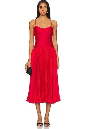 AMUR Cherry Drop Waist Midi Dress