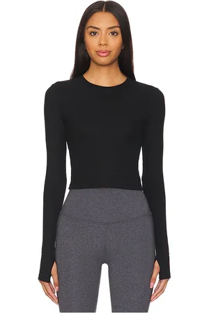 Splits59 Louise Rib Long Sleeve Crop Top