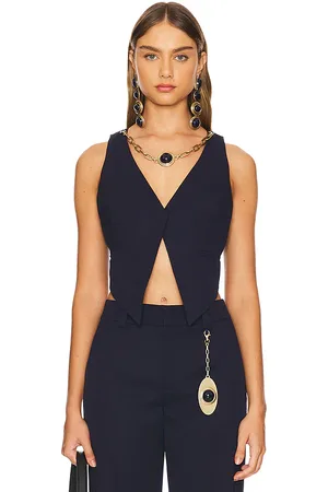 AREA Gemstone Necklace Gilet Top