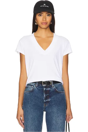 LA Made Suri Deep V Cap Sleeve Tee