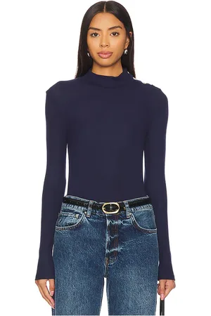 Goldie Estelle Button Shoulder Mock Neck Top