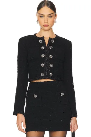Self-Portrait Textured Knit Jacket