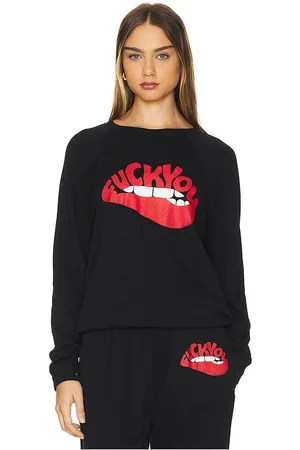 LAUREN MOSHI Anela Raglan F You Biting Lip Crew Neck