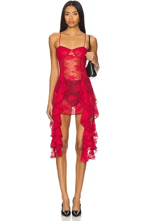 Oseree Soft Lace Volant Mini Dress