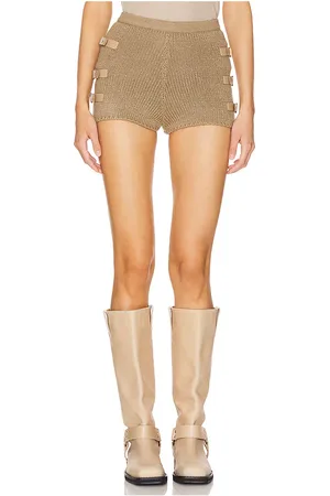 Understated Leather Knitted Buckle Shorts