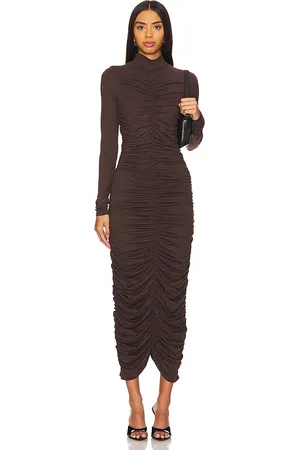 Susana Monaco Mock Gathered Long Sleeve Dress