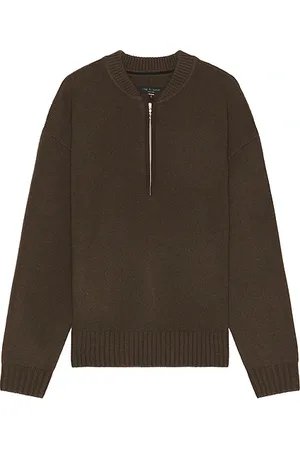 RAG&BONE Clarkson Mixed Media Quarter Zip Sweater