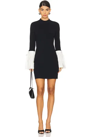 Simkhai Agathea Bell Sleeve Knit Combo Mini Dress