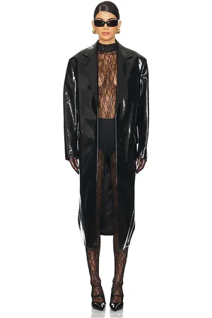 Msgm Patent Faux Leather Coat